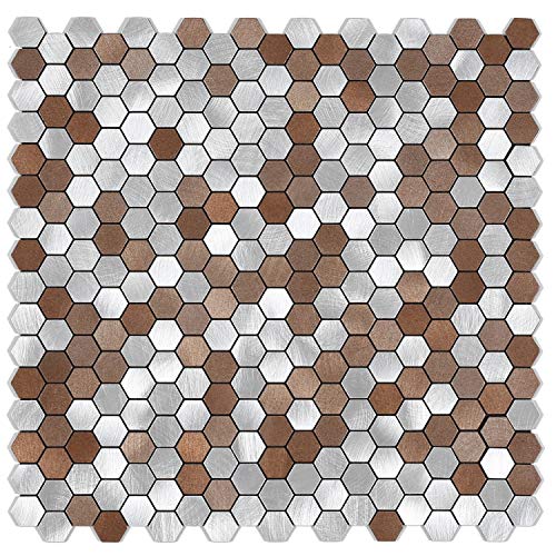 BeNice-10sheets - Adhesivo decorativo para pared (10 hojas, autoadhesivo), diseño de azulejos y azulejos