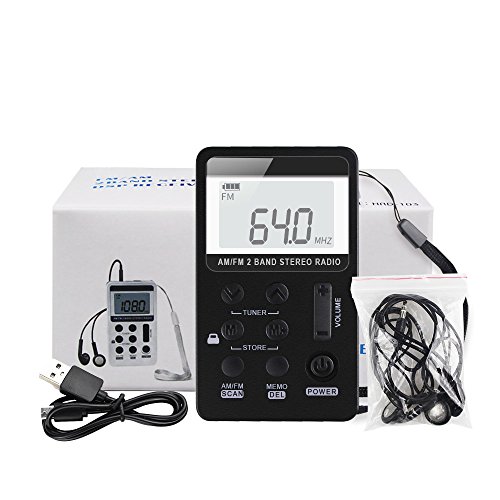 Benss Am/FM Pocket Radio Radio portátil Digital, Mini Radio pequeña con Auriculares y Recargable, para Correr, Caminar, Viajar y cocinar en casa, Regalo para Madre y Padre