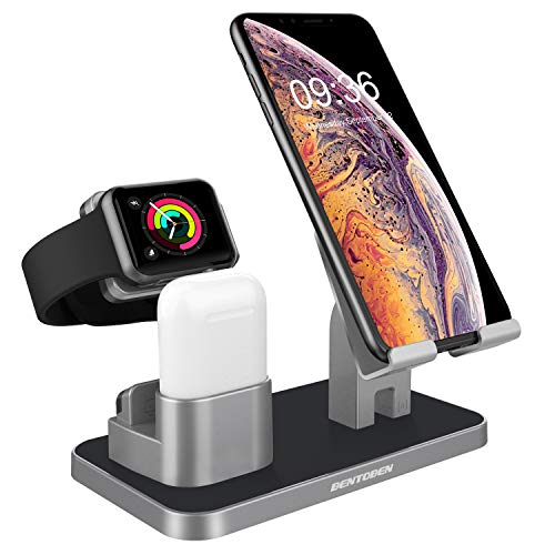 BENTOBEN Phone Stand, Watch Serie 1/2/3/4, iWatch Soporte Stand, PC Cargador Dock Soporte Docking Estación de Carga Station Soporte para iPhone/Samsung/iPad Mini/Huawei/Xiaomi ect Smartphone