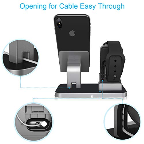 BENTOBEN Phone Stand, Watch Serie 1/2/3/4, iWatch Soporte Stand, PC Cargador Dock Soporte Docking Estación de Carga Station Soporte para iPhone/Samsung/iPad Mini/Huawei/Xiaomi ect Smartphone