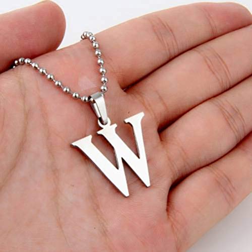 Bernice Funk Collar Colgante de Acero Inoxidable Collar Cortado con Alambre Collar Colgante de Acero de Titanio 26 Letras