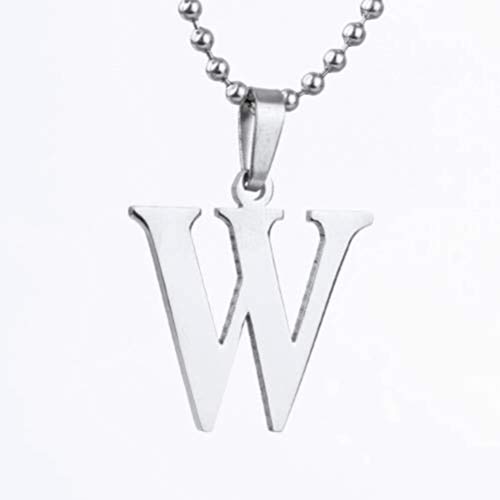 Bernice Funk Collar Colgante de Acero Inoxidable Collar Cortado con Alambre Collar Colgante de Acero de Titanio 26 Letras