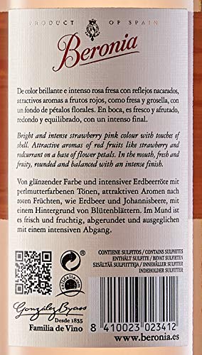 Beronia Rosado – Vino D.O.Ca. Rioja – 6 botellas de 750 ml – Total: 4500 ml