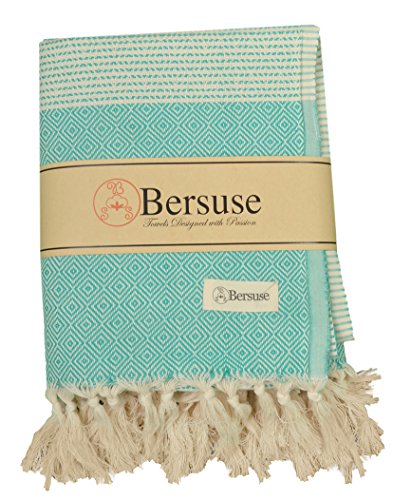 Bersuse Hierapolis XL - Toalla turca (100% algodón, 150 x 95 cm), Color Verde Menta