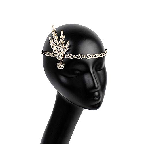 BERYLSHOP Accesorios Pelo de la Venda Gran Gatsby de Baile del Pelo Accesorios de la Perla Pernos prisioneros de Las Mujeres con Banda de Goma Banda for el Cabello (Color : 004)