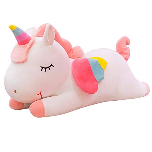 BESPORTBLE Peluche Juguete Almohada muñeca Unicornio Forma diseño arcoíris Color Lindo Adorable para niños niñas Blanco