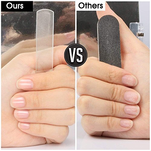Best Glass Lima de uñas y búfer 2 en 1 Set con funda para uñas naturales saludables, cuidado de uñas alternativa al esmalte de uñas