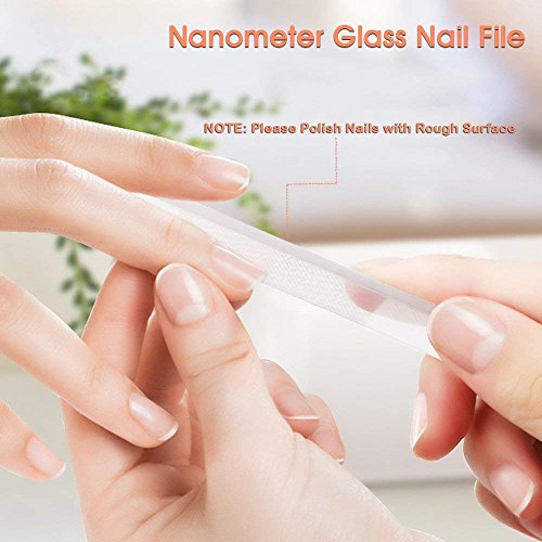 Best Glass Lima de uñas y búfer 2 en 1 Set con funda para uñas naturales saludables, cuidado de uñas alternativa al esmalte de uñas