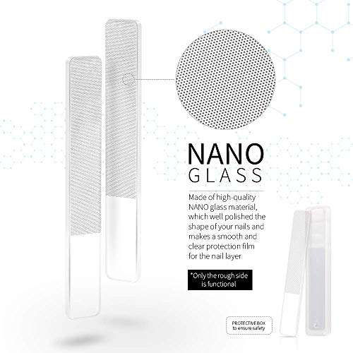 Best Glass Lima de uñas y búfer 2 en 1 Set con funda para uñas naturales saludables, cuidado de uñas alternativa al esmalte de uñas
