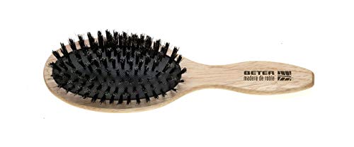 Beter Hair Brush Cushion Mixed Bristles Oak Wood Body 1 Pz