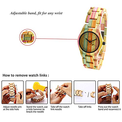 Bewell w105dl Mujer Reloj Reloj de pulsera madera Mode cuarzo analógico reloj Casual Estilo