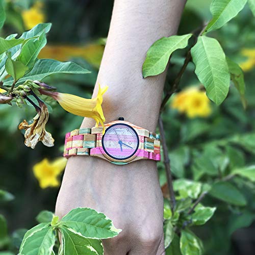 Bewell w105dl Mujer Reloj Reloj de pulsera madera Mode cuarzo analógico reloj Casual Estilo