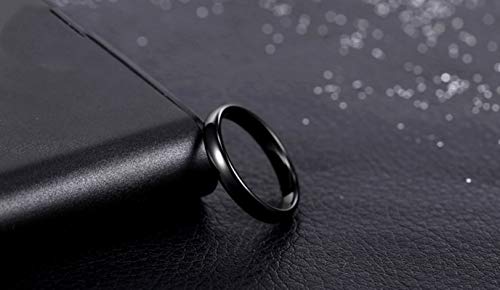 Beydodo Anillo Punk Anillo de Redondo Hombre Anillo Negro Anillos Acero Inoxidable Parejas Talla 17