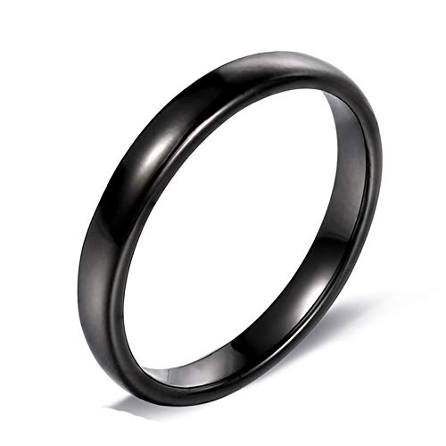 Beydodo Anillo Punk Anillo de Redondo Hombre Anillo Negro Anillos Acero Inoxidable Parejas Talla 17