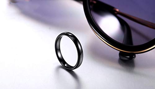 Beydodo Anillo Punk Anillo de Redondo Hombre Anillo Negro Anillos Acero Inoxidable Parejas Talla 17