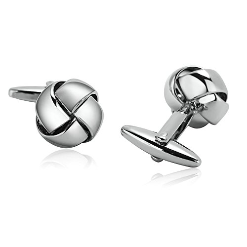Beydodo Gemelos 1 Par Acero Inoxidable Gemelos Camisa de Hombre Gemelos Boda de Negocios Nudo Love Gemelos Plata Gemelos para Hombre