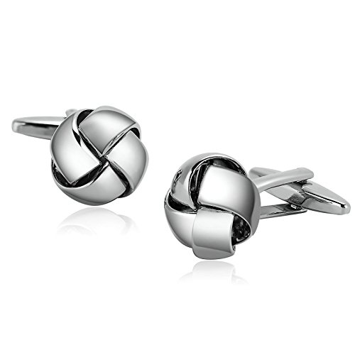 Beydodo Gemelos 1 Par Acero Inoxidable Gemelos Camisa de Hombre Gemelos Boda de Negocios Nudo Love Gemelos Plata Gemelos para Hombre
