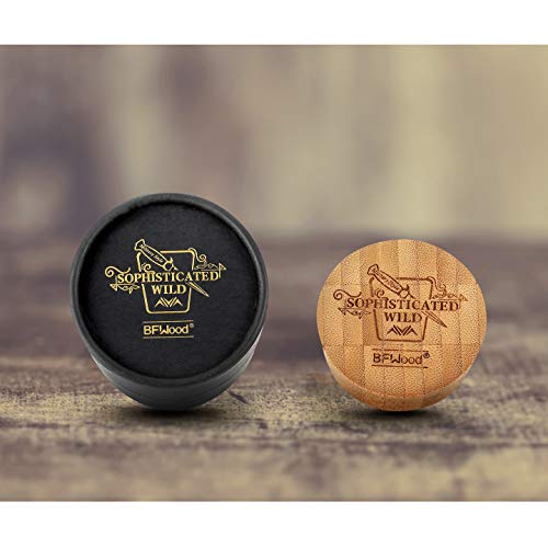 BFWood Cepillo Barba Cerdas de Jabalí con Estuche de Viaje, madera de bambú