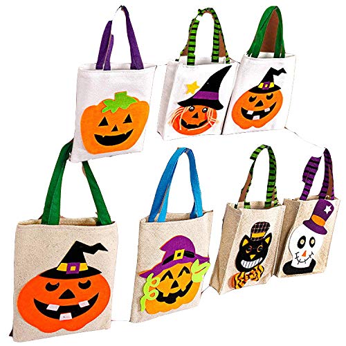 B/H Bolsa de Dulces Reutilizable de Halloween,Bolsa, Bolsa de Dulces de Regalo-D * 3,Accesorios De Cubo De Calabaza De Halloween