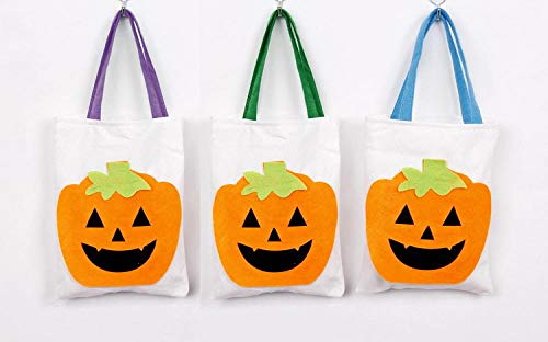 B/H Bolsa de Dulces Reutilizable de Halloween,Bolsa, Bolsa de Dulces de Regalo-D * 3,Accesorios De Cubo De Calabaza De Halloween
