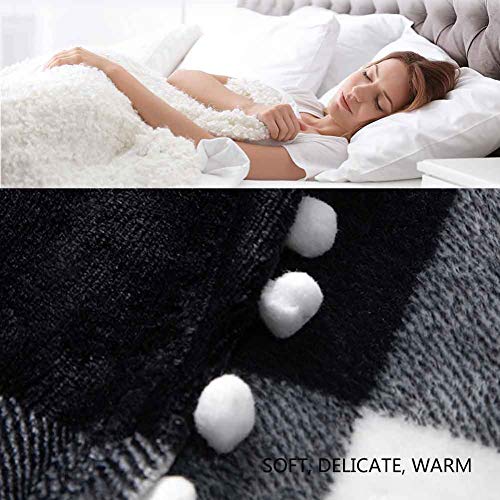 BHAHFL Manta De Doble Capa con Forro Polar, Franela Suave, Cama Doble, Mantas Grandes, Manta De Microfibra para Sofá para Sillas/Cama/Oficina, Ropa De Cama Exquisita, Cálida,B,130 * 150CM