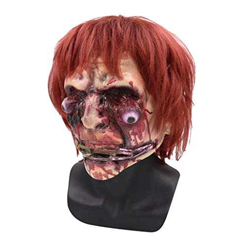 BHJqsy Horror de Halloween del Zombi Bloody Mujer Fantasma Máscara de la casa encantada de Habitación Secreta máscara del Tocado apoyos de la película (Free Size)