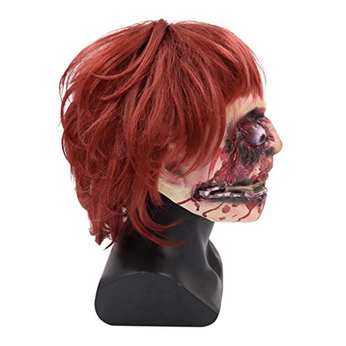 BHJqsy Horror de Halloween del Zombi Bloody Mujer Fantasma Máscara de la casa encantada de Habitación Secreta máscara del Tocado apoyos de la película (Free Size)