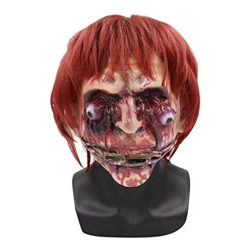 BHJqsy Horror de Halloween del Zombi Bloody Mujer Fantasma Máscara de la casa encantada de Habitación Secreta máscara del Tocado apoyos de la película (Free Size)