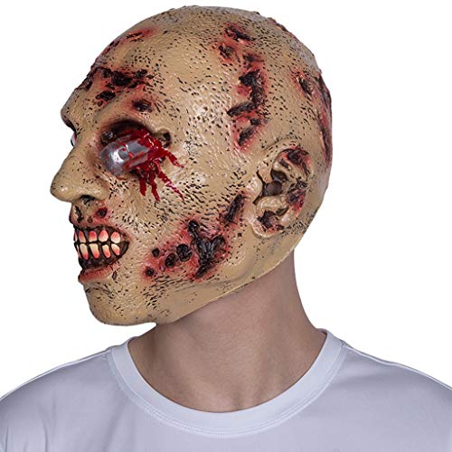 BHJqsy Máscara de Halloween for Adultos Látex terrorista/de los Sombreros de Miedo calcula visualmente los apoyos del Funcionamiento del carácter Resident Evil putrefacto del Zombi