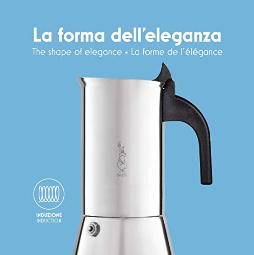 Bialetti Venus Cafetera Italiana Espresso, Acero, Plateado, 15 cm