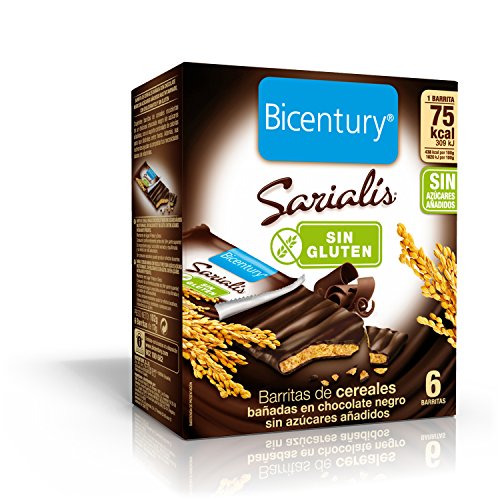 Bicentury - Sarialis - Barritas de Cereales de Chocolate Negro - 6 Barritas - [Pack de 7]
