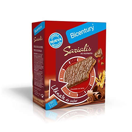 Bicentury - Sarialis - Barritas de cereales y chocolate con leche - 5 barritas x 20 g - [Pack de 16]