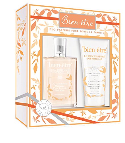 Bien-être - Caja con agua de perfume con notas de mandarina/flor de algodón/musgo blanco, 75 ml y bálsamo hidratante, 100 ml