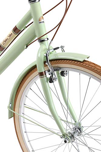 BIKESTAR Bicicleta de Paseo Rueda de 26" Pulgadas | Bici de Cuidad Urbana 7 Velocidades Vintage para Mujeres | Menta