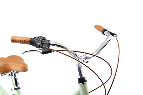 BIKESTAR Bicicleta de Paseo Rueda de 26" Pulgadas | Bici de Cuidad Urbana 7 Velocidades Vintage para Mujeres | Menta