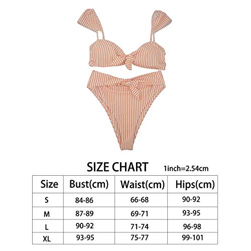 Bikini Elegante Traje De Baño para Mujer Boho Stripes Halter Push Up Bandeau Bikini Set Trajes De Baño Fabuloso Body Traje De Baño para Mujer Biquini L Amarillo