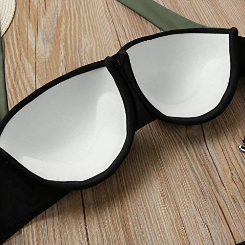 Bikini Tankini con Estampado de Rayas a Color para de baño Ropa de Playa Traje de baño Acolchado Bikini Tallas Grandes para Mujer Bañador con Falda Trajes de Una Pieza 2019 Fashion Hot New Novelty