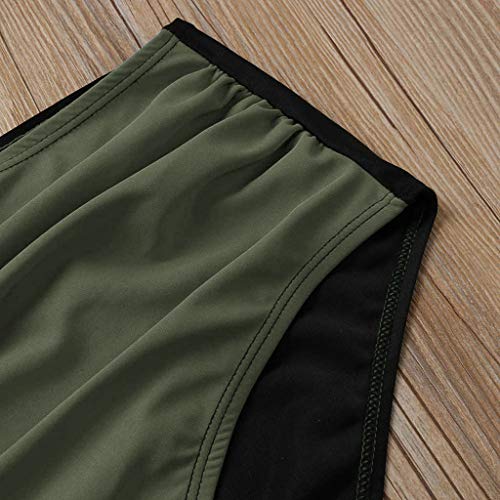 Bikini Tankini con Estampado de Rayas a Color para de baño Ropa de Playa Traje de baño Acolchado Bikini Tallas Grandes para Mujer Bañador con Falda Trajes de Una Pieza 2019 Fashion Hot New Novelty