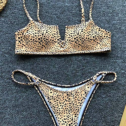 Bikini Traje De Baño Sexy Traje De Baño De Mujer Body De Una Pieza Push-Up Conjunto De Bikini Sólido Acolchado Traje De Baño Traje De Baño Baño Ropa De Playa Biquini L Amarill