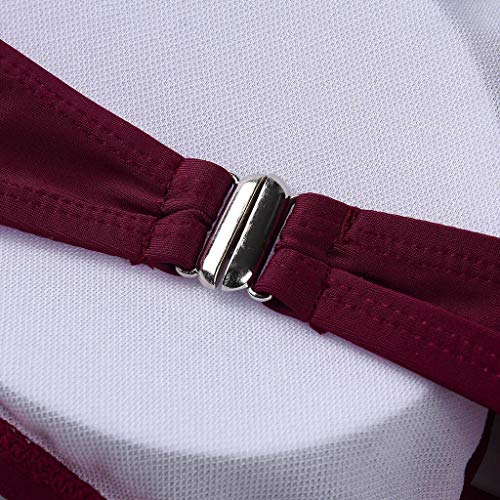 Bikinis Bañador Mujer Mujer Traje De Baño Bikinis Cuello Alto Malla Fruncido Traje De Baño Traje De Baño Body L Rd