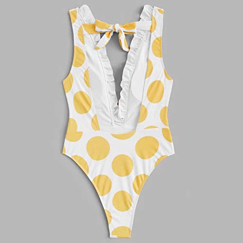 Bikinis Bañador Mujer Traje De Baño con Estampado De Punto De Onda, Bikini Sexy De Manga Larga para Mujer, Body Brasileño De Una Pieza, Traje De Baño Push Up para Mujer S Ye