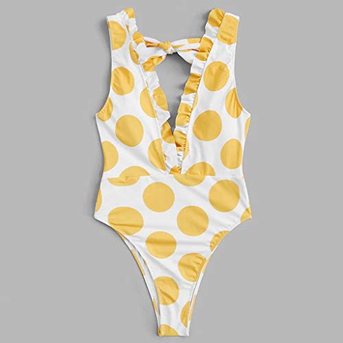 Bikinis Bañador Mujer Traje De Baño con Estampado De Punto De Onda, Bikini Sexy De Manga Larga para Mujer, Body Brasileño De Una Pieza, Traje De Baño Push Up para Mujer S Ye