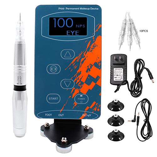 BIOMASER ® Maquillaje permanente Kits de máquinas de tatuaje Maquina profesional de tatuajes digitales Ceja Labios Juegos de máquinas … (Negro)