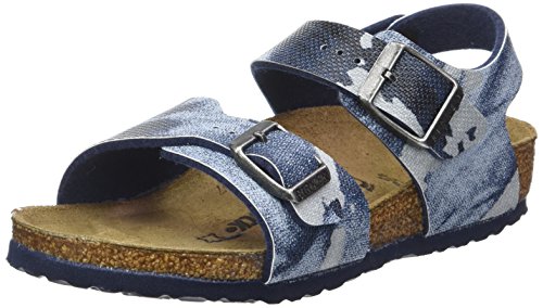 Birkenstock New York, pestaña Trasera para Niños, Multicolor (City Camo Blue), 30 EU