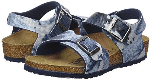 Birkenstock New York, pestaña Trasera para Niños, Multicolor (City Camo Blue), 30 EU