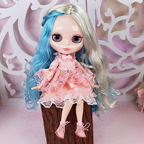 BJD Naked Doll 1/6 Blythe, Ojos Reemplazables De 4 Colores Diferentes, Cara Mate, Muñecas con Cuerpo Articulado, 12 Pulgadas para Maquillar Y Disfrazarse Japan,Black,19joints