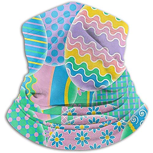 Bklzzjc Fleece Neck Warmer Gaiter Huevos de Colores Soft Microfiber Headwear Face Scarf Mask