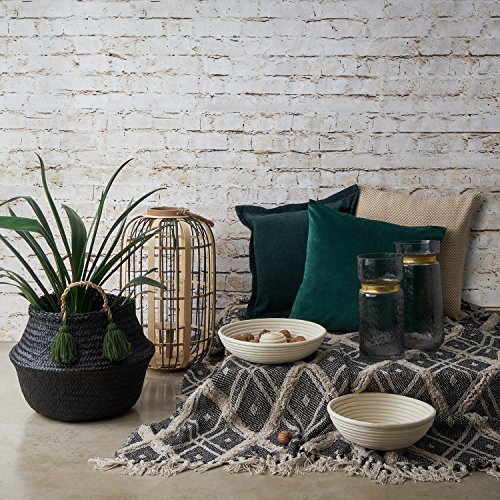 Black Velvet Studio Bol Breakfast ratán, Color Natural. Diseño Natural y Artesano, Redondo 8x25x25 cm.