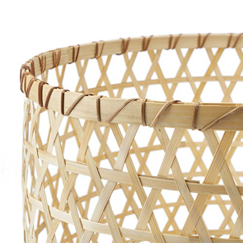 Black Velvet Studio Cesto Vietnam bambú, Color Natural. Circular, Diseño Ligero y Fresco. 18x30x30 cm.