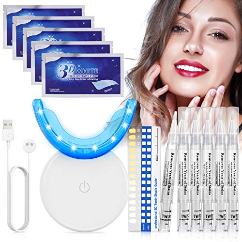 Blanqueador Dental, Nivlan Kit de Blanqueamiento Dental Profesional, con 16 Luces LED, Gel Blanqueador de Dientes Para Manchas de Humo y Dientes Amarillos, Carga USB Magnética